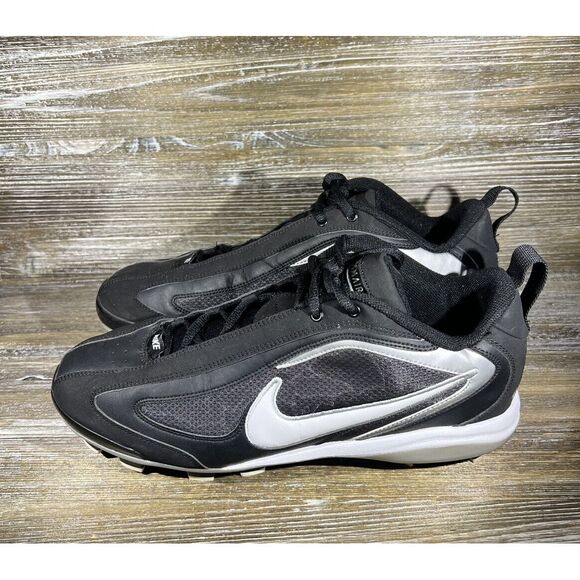 Nike Air Zoom 311805-011 Black White Dri-Fit Baseball Cleats Men's Size 12.5‎ - Picture 1 of 7
